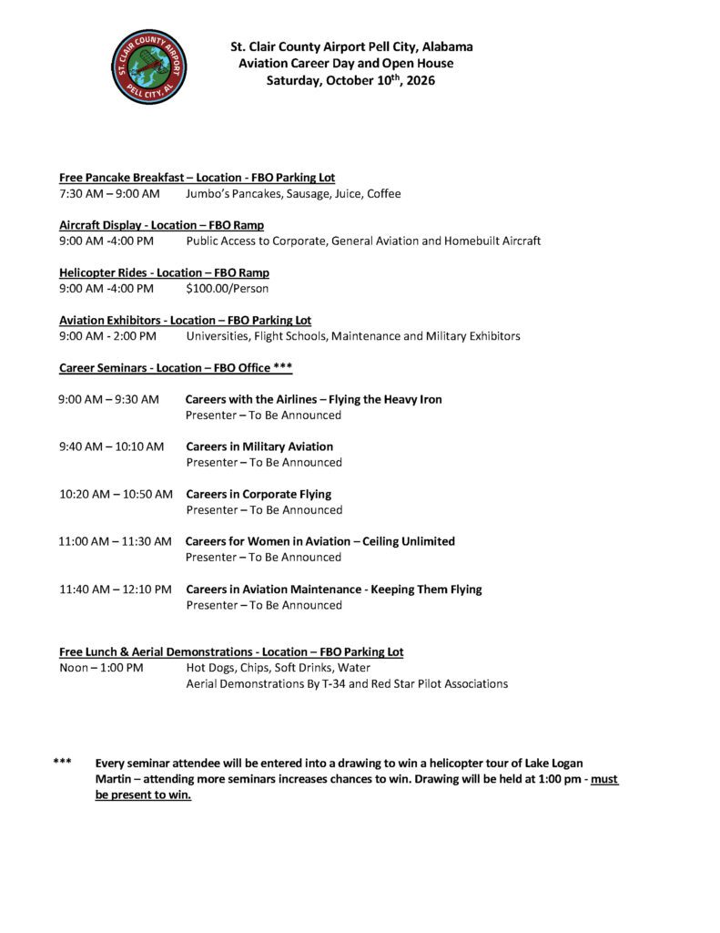 St Clair County Airport - Career Day Agenda