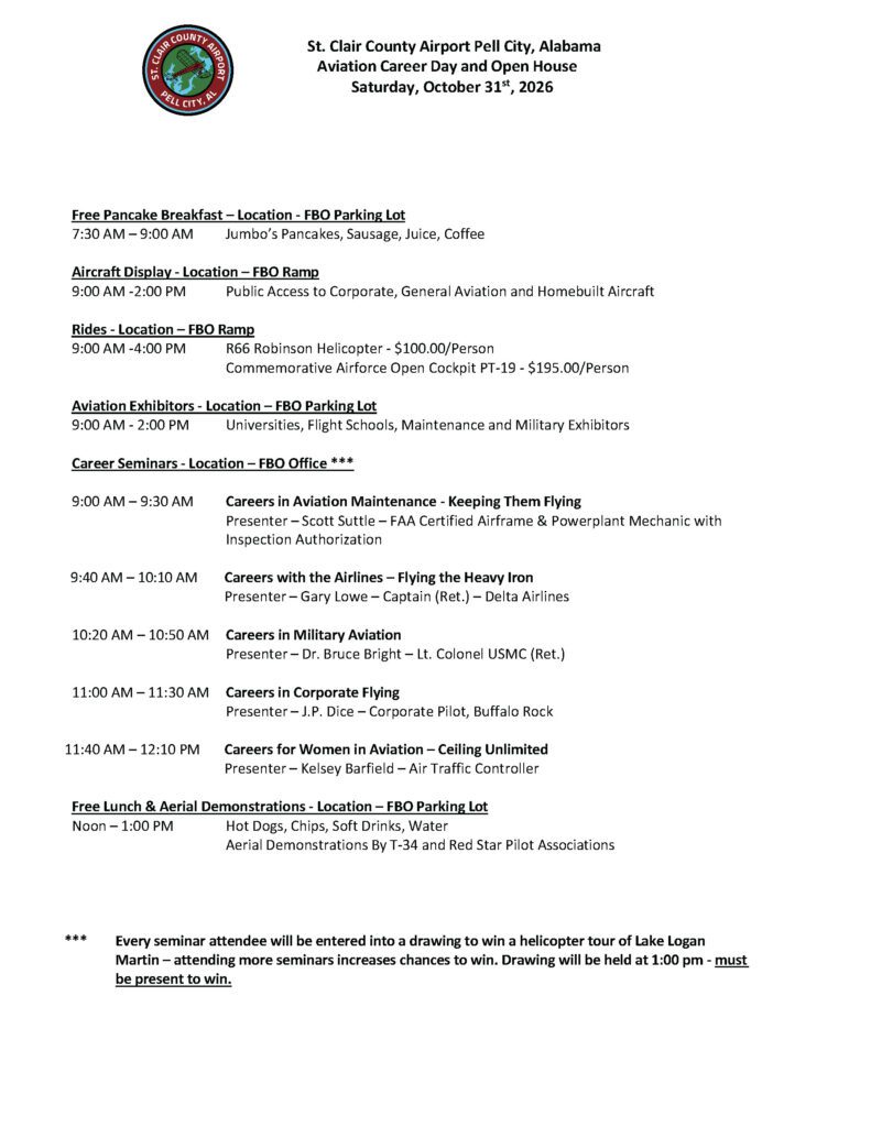 Aviation Career Day Agenda